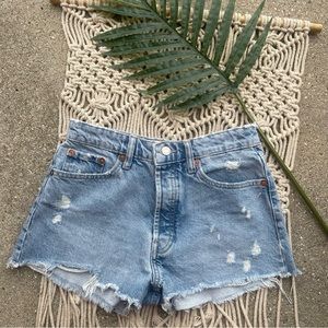 Zara Distressed Jean Shorts Size 2